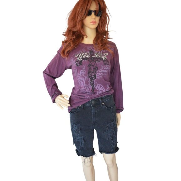 American Eagle Outfitters AirFlex+ Mens Black Denim Distressed Slim Bermuda Shor - Picture 1 of 7